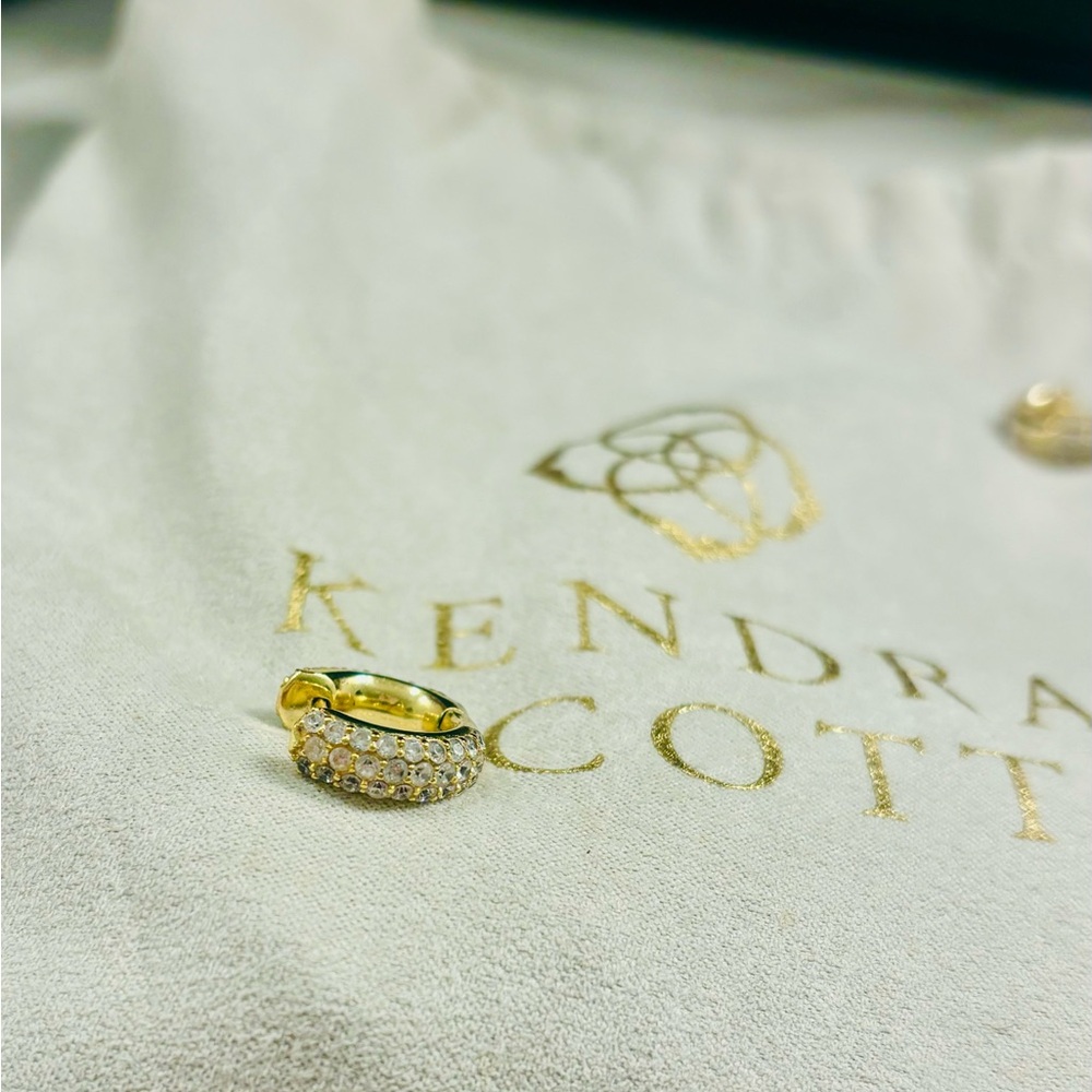 Kendra Scott Gold Pave Huggie Earrings